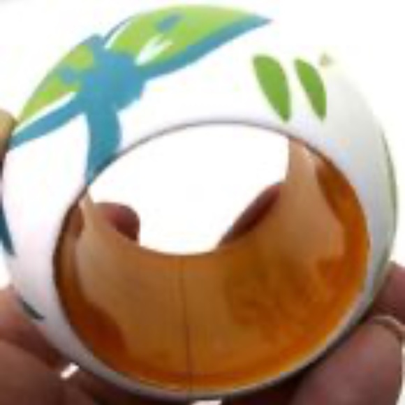 Wood Round Lacquer Napkin Rings Multicolor Floral Cream Set of‎ 6 Pastel Easter - Picture 6 of 9